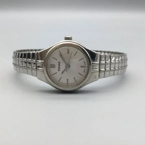 Vintage Pulsar Watch Women 21mm Silver Tone 1N01-X127 Stretch Band New Battery - Picture 7 of 14